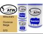 Preview: Mitsubishi, Florence Beige, S70: 500ml Lackdose + 500ml Klarlack + 250ml Härter - Set, von ATW Autoteile West.